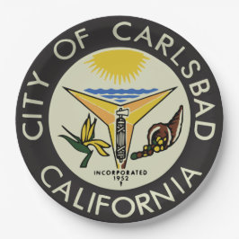 Plato De Papel Carlsbad (California) City Seal