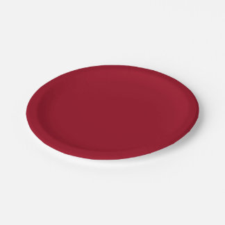 Plato De Papel Carmín (color sólido) 