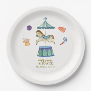 Plato De Papel Carnaval retro vintage Baby Shower