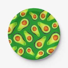 Plato De Papel Carne de aguacate verde
