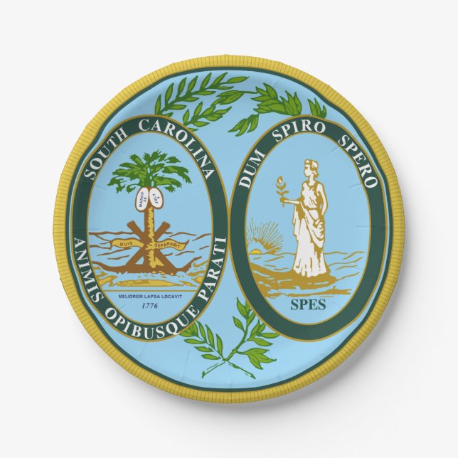 Plato De Papel Carolina del Sur (Anverso)