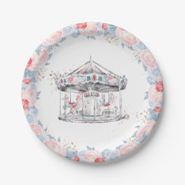 Plato De Papel Carousel Wonderland Pink