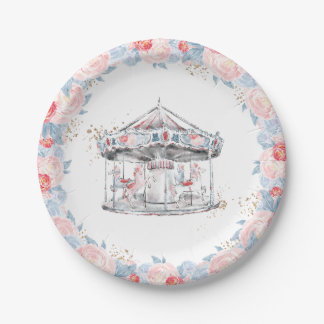 Plato De Papel Carousel Wonderland Pink