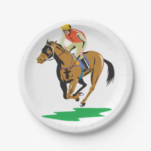 Plato De Papel Carrera de caballos