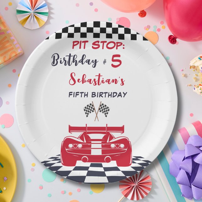 Plato De Papel Carrera de parada en boxes cumpleaños niños (Subido por el creador)