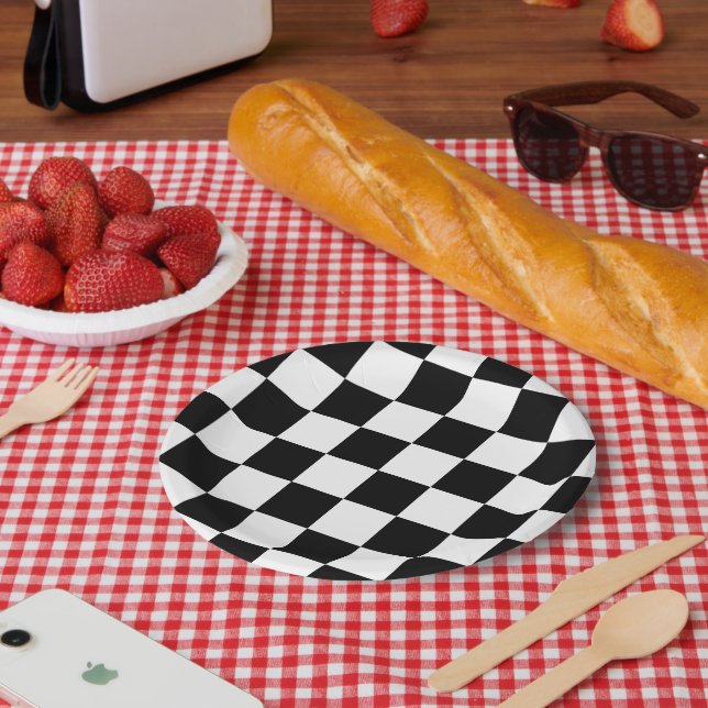 Plato De Papel Carreras controlada inspirada (Picnic)