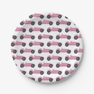 Plato De Papel Carreras de cumpleaños de Chica de coches de raza