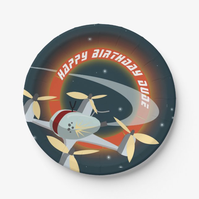 Plato De Papel Carreras de drones (Anverso)