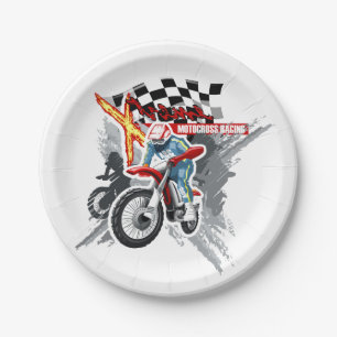 Plato De Papel Carreras de Xtreme Motocross Deporte