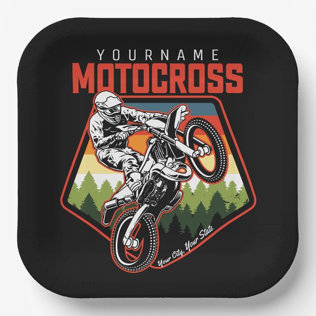 Plato De Papel Carreras Motocross personalizada Dirt Bike Trail R (Subido por el creador)