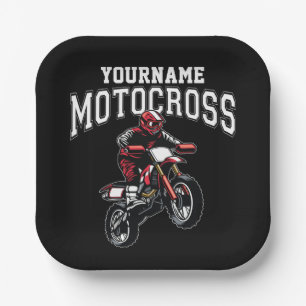 Plato De Papel Carreras personalizada de moto-cruz sucia para cic