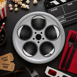 Plato De Papel Carrete de película de cine en casa Teatro