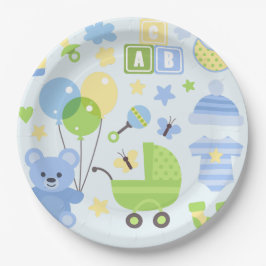 Plato De Papel Carrier bebé - Boy Baby Shower