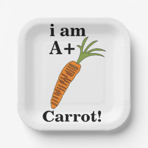 Plato De Papel Carrot, soy un Fiesta de la migaja más graciosa