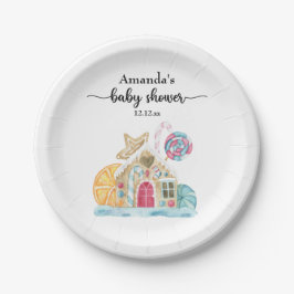 Plato De Papel casa de galletas de Navidad baby shower