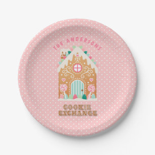 Plato De Papel Casa de Gingerbread Intercambio de cookies perso