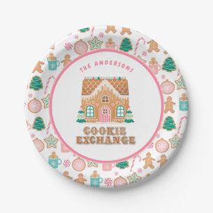 Plato De Papel Casa de Gingerbread Intercambio de cookies perso
