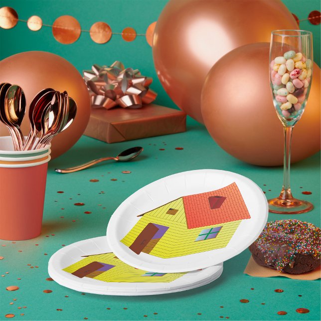 Plato De Papel Casa de granero amarilla (Subido por el creador)