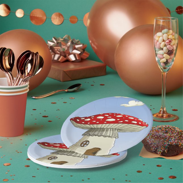 Plato De Papel Casa de hongos (Subido por el creador)