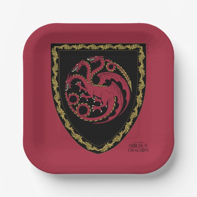 Plato De Papel CASA DE LAS Placas DRAGON Badge (Anverso)