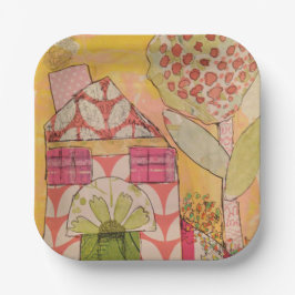 Plato De Papel Casa de medios mixta