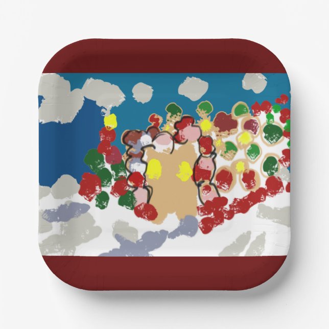 Plato De Papel Casa de pan de jengibre y Gumdorp (Anverso)