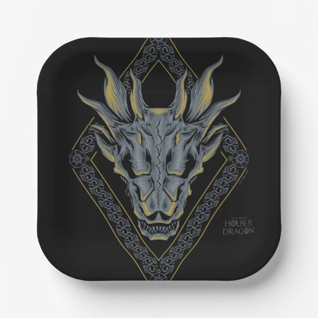 Plato De Papel CASA DEL DRAGÓN | Balerion Skull Diamond (Anverso)