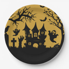Plato De Papel Casa embrujada