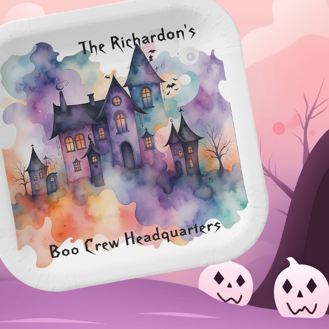 Plato De Papel Casa Embrujada de Boo Crew Headquarters Halloween (Subido por el creador)