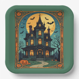Plato De Papel Casa embrujada - Grange gótico