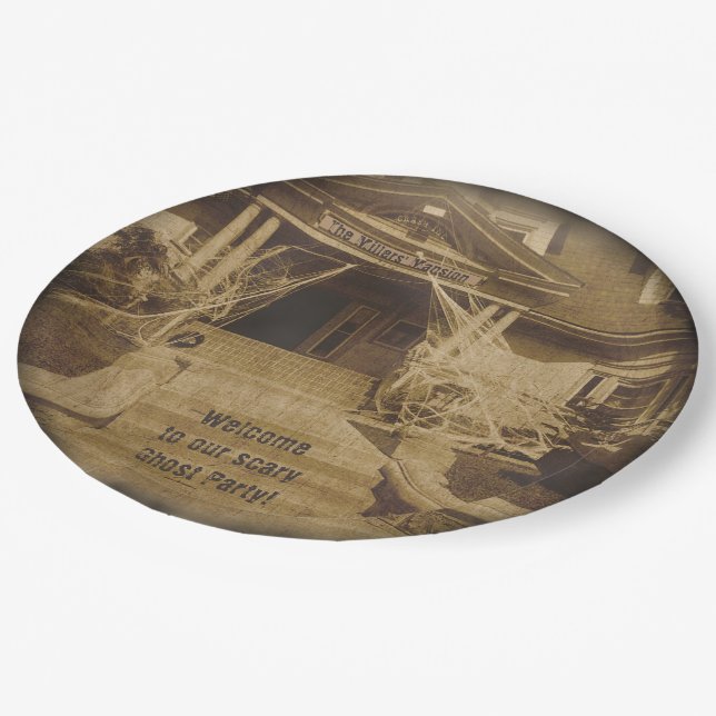 Plato De Papel Casa embrujada (personalizable) (Angular)