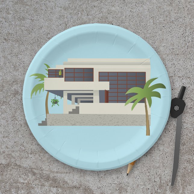 Plato De Papel Casa moderna de mediados del siglo XX (Subido por el creador)