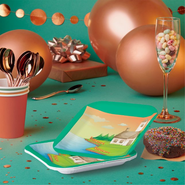 Plato De Papel Casa rural a orillas del lago (Subido por el creador)