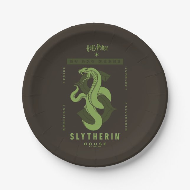 Plato De Papel Casa SLYTHERIN™ Por Cualquier Medio (Anverso)
