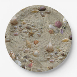 Plato De Papel Casas marinas enclavadas en arena de playa