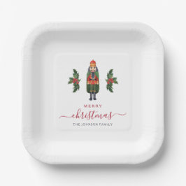 Plato De Papel Cascanueces Festivo Feliz Navidad
