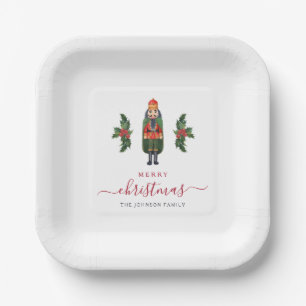 Plato De Papel Cascanueces Festivo Feliz Navidad