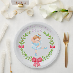 Plato De Papel Cascanueces Hada de Azúcar Navidad