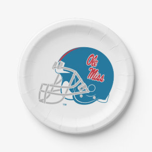 Plato De Papel Casco de fútbol Ole Miss   Azul claro