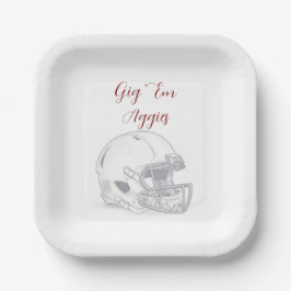 Plato De Papel Casco de fútbol personalizado con tu equipo