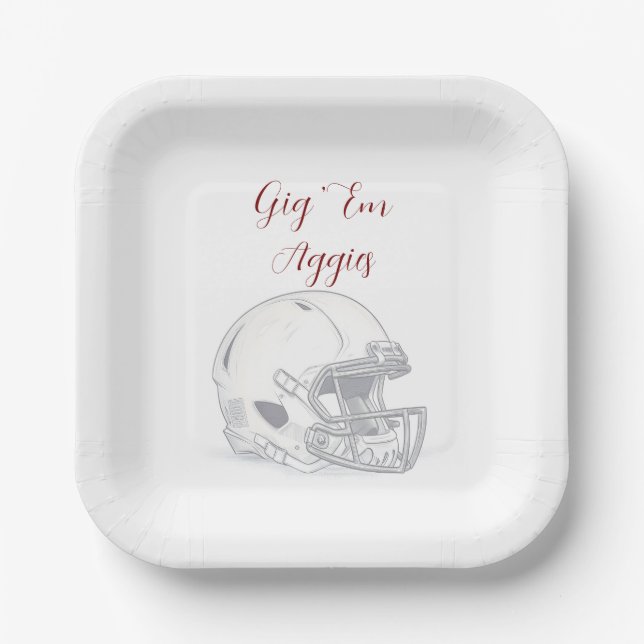 Plato De Papel Casco de fútbol personalizado con tu equipo (Anverso)