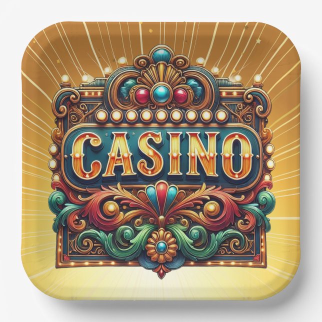 PLATO DE PAPEL CASINO . CARTAS. BINGO (Anverso)