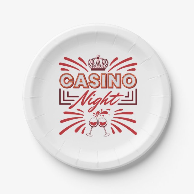 Plato De Papel Casino Night Fiesta Gambling Lover (Anverso)