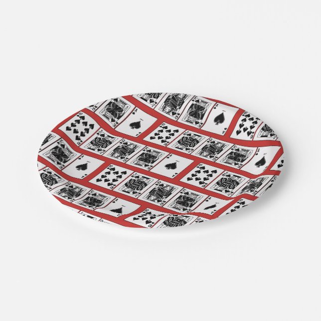 Plato De Papel Casino Night Poker Royal Straight Flush Spades (Angular)
