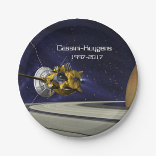 Plato De Papel Cassini Huygens Saturn Misión