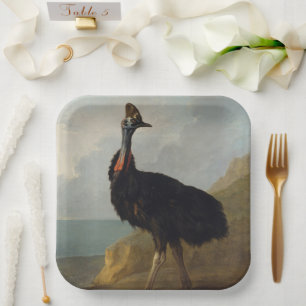 Plato De Papel Cassowary (pájaro australiano) (Arte de animales s