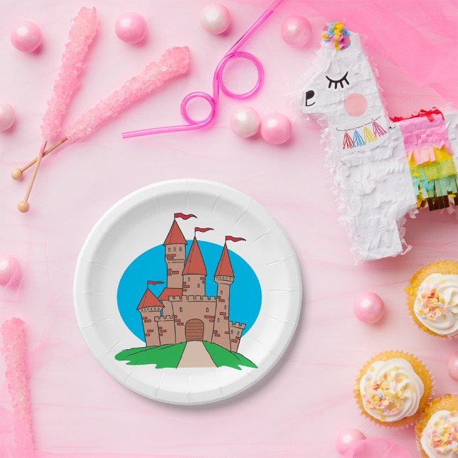 Plato De Papel Castillo con banderas (Subido por el creador)