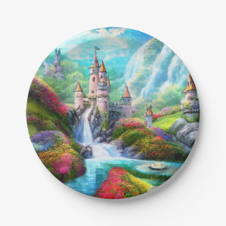 Plato De Papel Castillo de Fantasía