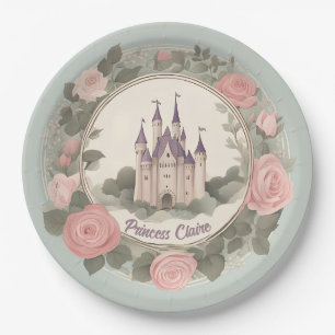 Plato De Papel Castillo Floral de Fairytale