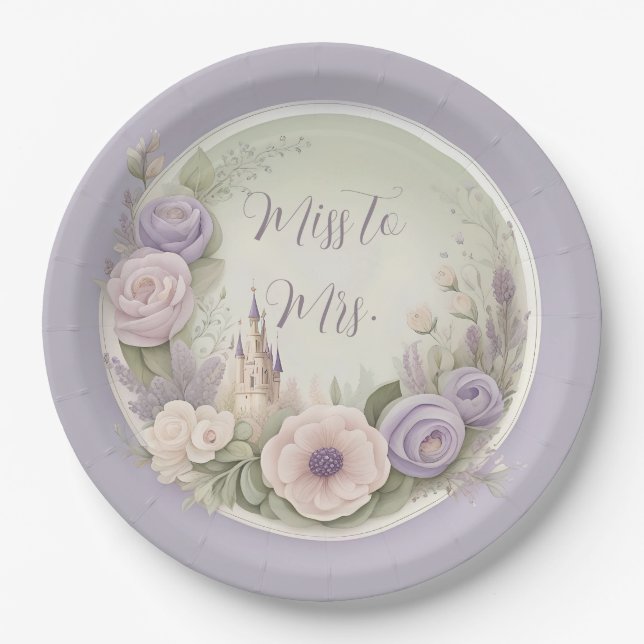 Plato De Papel Castillo Purple Fairytale (Anverso)